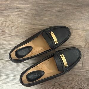 Black Leather Flats